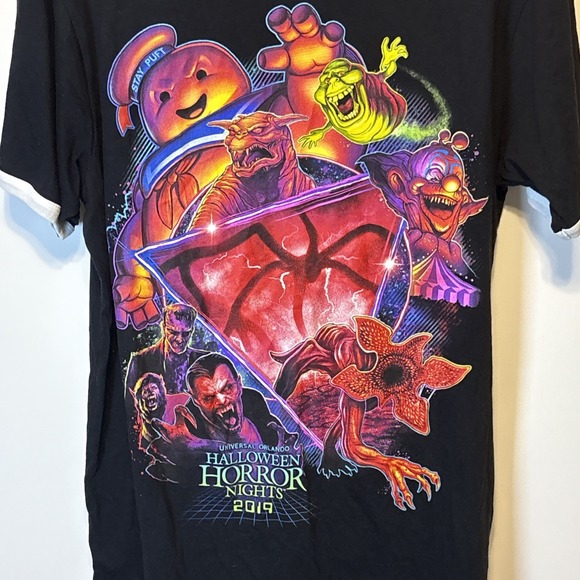 Halloween Horror Nights 2019 T-Shirt Universal Studios Full Print Black Sz M - Picture 3 of 8